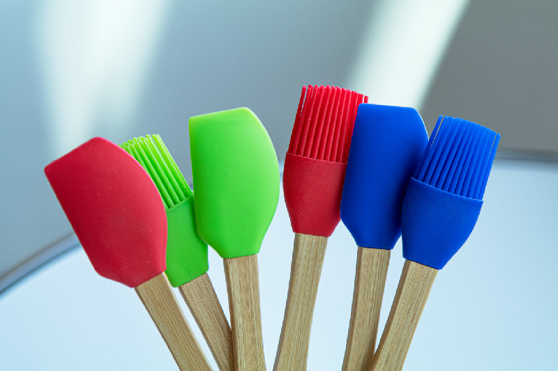 Pinceau à pâtisserie en silicone - manche en bambou - couleur bleu - 20 gr_3