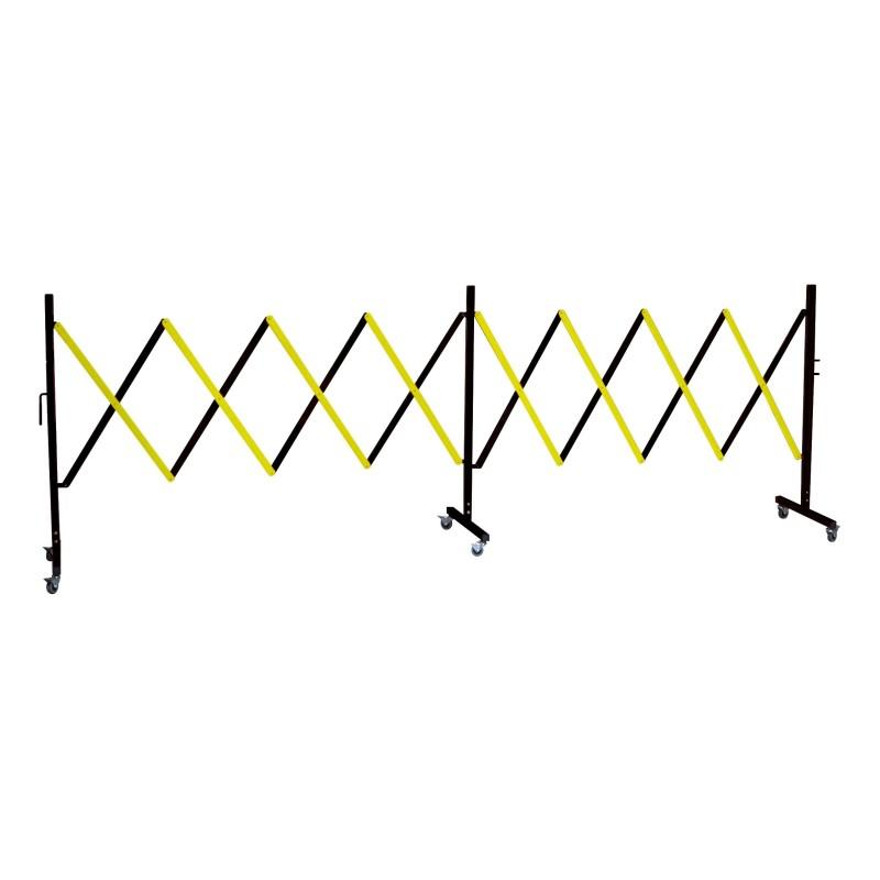 Barrière de sécurité extensible - Noir / Jaune / Avec roulette / 4000x450x1000_3