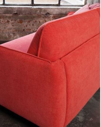 Canapé fixe CARMINE 3 places - tissu Maracaibo fraise - pieds Liberty acier brun - design italien_3