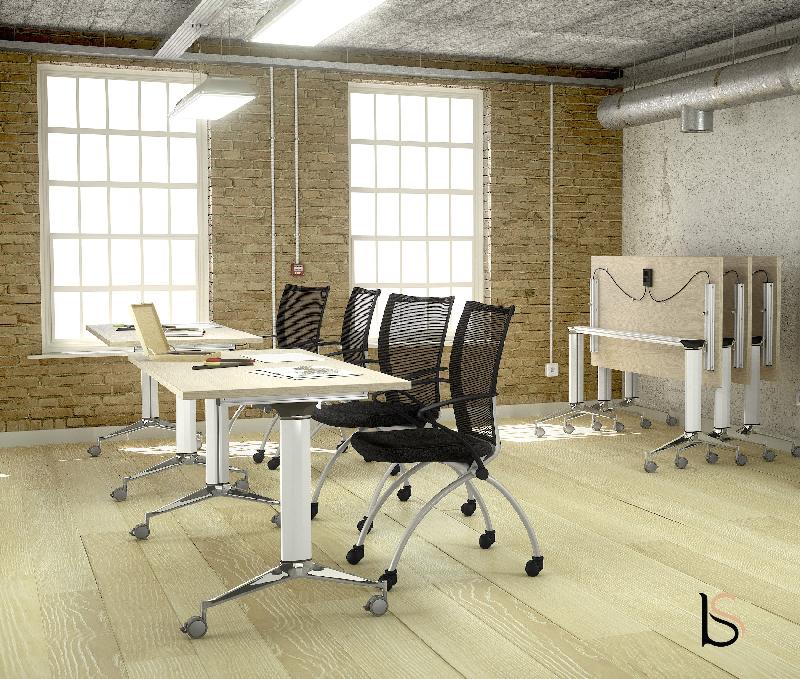 Table à plateau rabattable NET - Mobel Linea - Argent Ral 9006, 150, Acacia clair_3