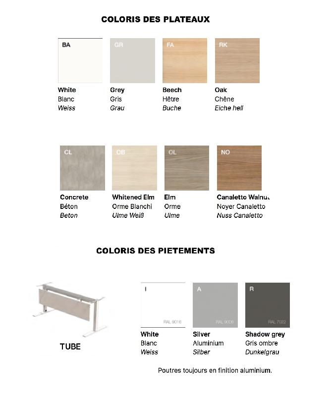 Bureau individuel Idea Tube réglable en hauteur - Quadrifoglio - 120, Anthracite, Orme blanchi_3