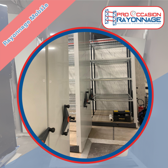 Étagère mobile - 3 rangées - 20 571mm de longueur totale - Lot 2_3