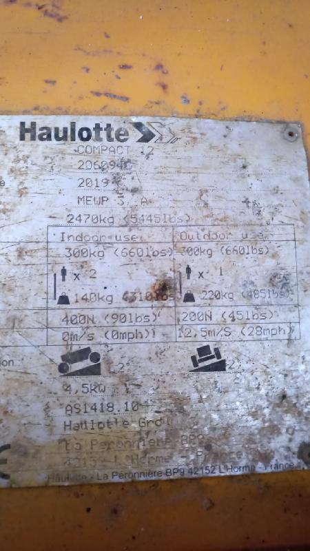 Nacelle ciseaux HAULOTTE compact 12 occasion_3