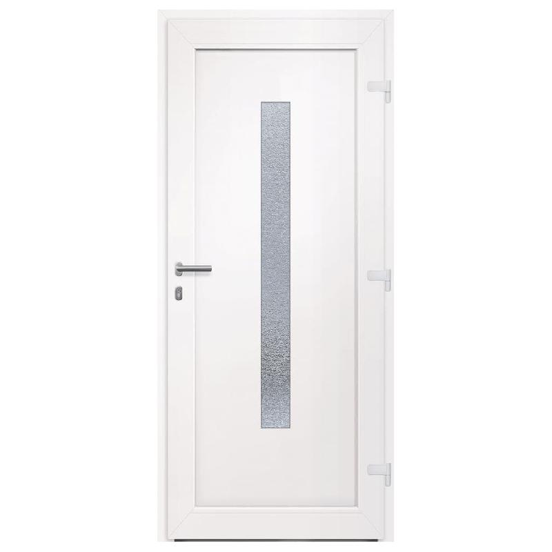 Vidaxl porte d'entrée blanc 88x200 cm pvc 3157079_3
