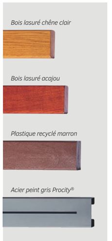 Banc public sobre et noble - bois, acier ou plastique recyclé - SILAOS_3