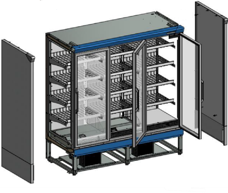 Congélateur vertical de vitrine pour supermarché L.1350mm 2 portes TEFCOLD_3