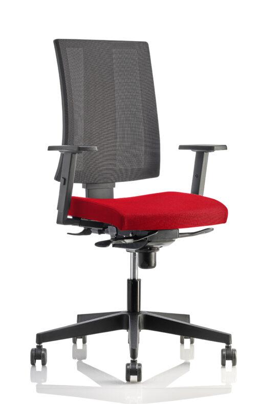 Fauteuil de bureau ergonomique neuf AIRSIT noir avec accoudoirs - pivotant, réglage synchronisé, accoudoirs 2D_3