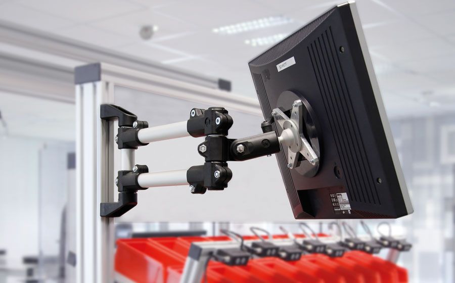 Support écran industriel modulaire, robuste, orientable et personnalisable_0