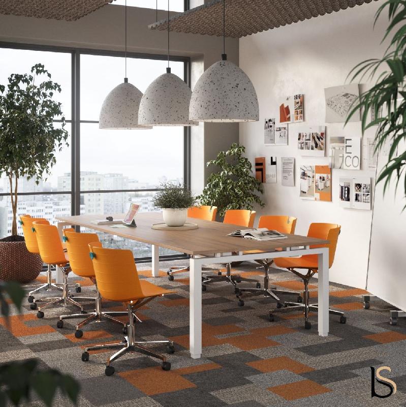 Table de réunion Eco - Mobel Linea - Blanc 9010, 250, Wenge_3