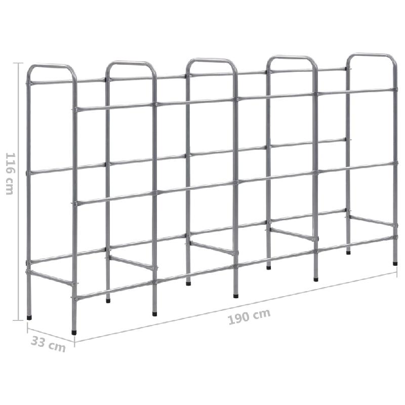 Vidaxl étagère de rangement pour 12 caisses argenté 190x33x116cm acier 285215_3