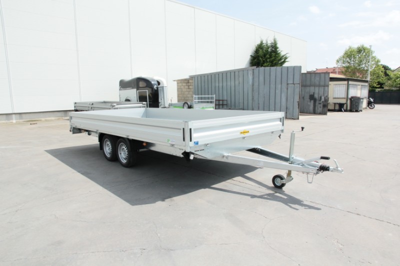 Remorque plateau - HUMBAUR HN 355225 GR - 2 essieux, roues surbaissées, ridelles alu, 5220x2470 mm_3