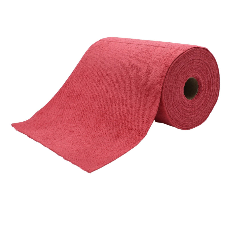 Bobine d'essuyage microfibre tricot first rouge 75 formats de 30x30 une bobine_3