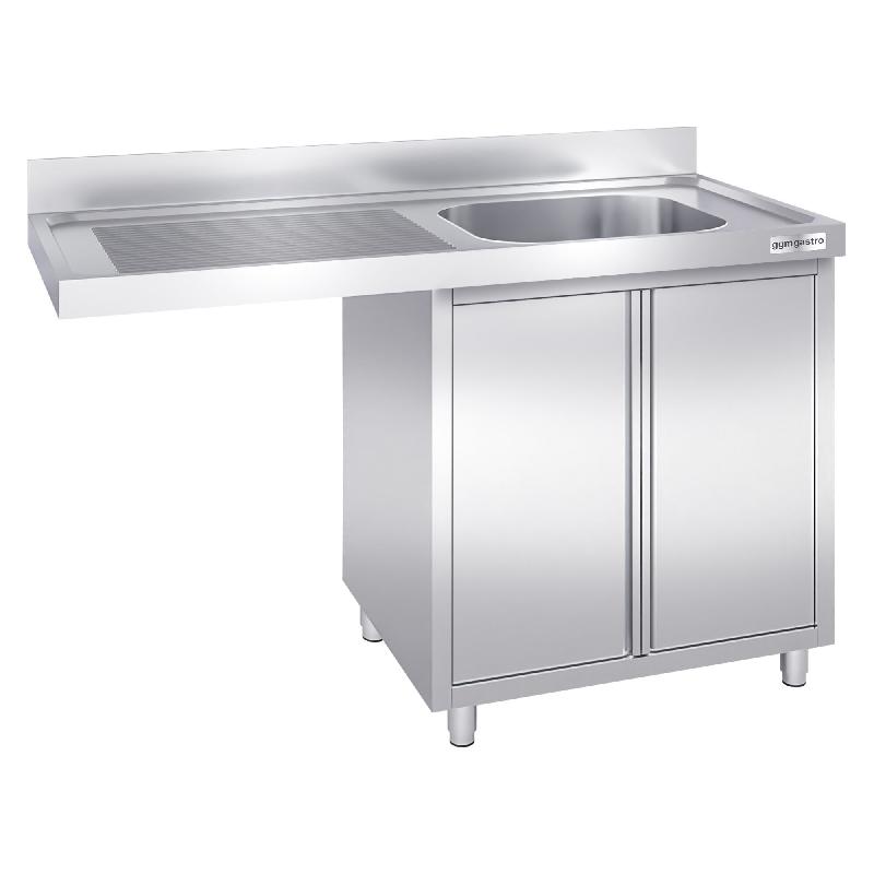 Plonge Inox 1 bac sur placard avec passage lave-vaisselle - P 700 - GGM - 1400 mm bac à droite_3