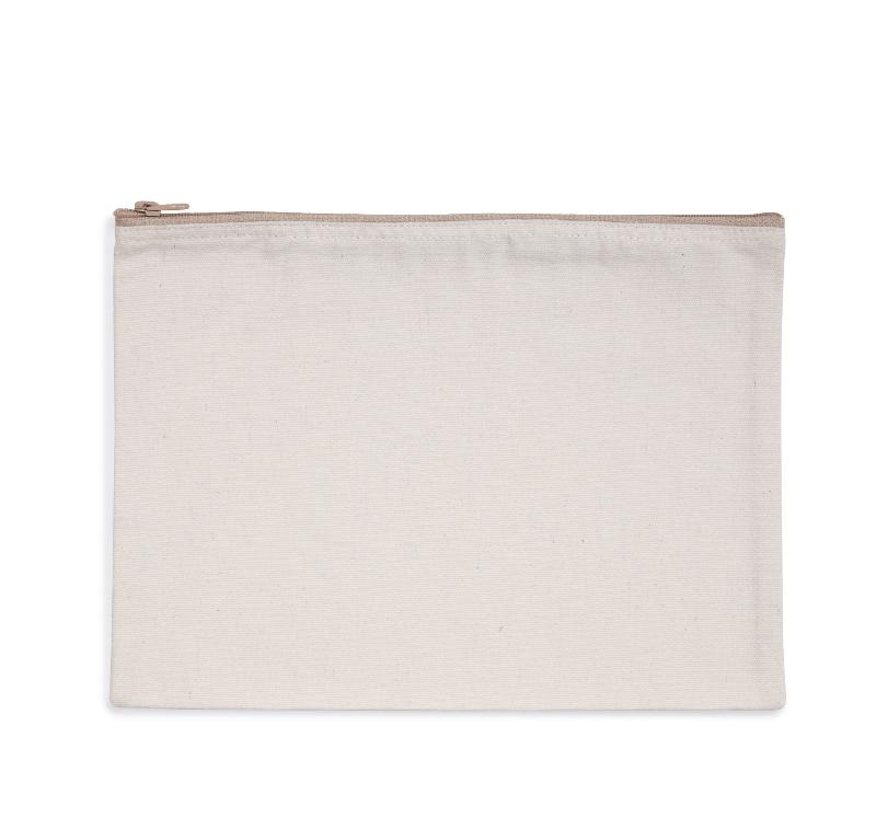 Pochette zippée recyclée - Kimood - Réf: KI5701 - 75% coton recyclé, tailles et couleurs variées_3