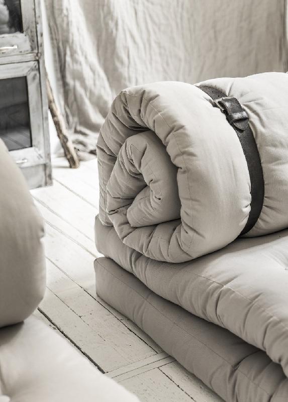 Canapé futon convertible Buckle-Up Sofa - couleur lin - design et ultra résistant - 140x200 cm_3