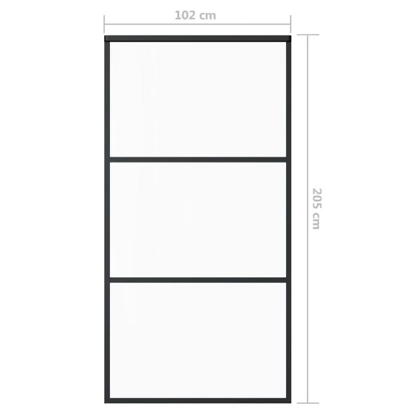 Vidaxl porte coulissante verre esg et aluminium 102x205 cm noir 151010_3
