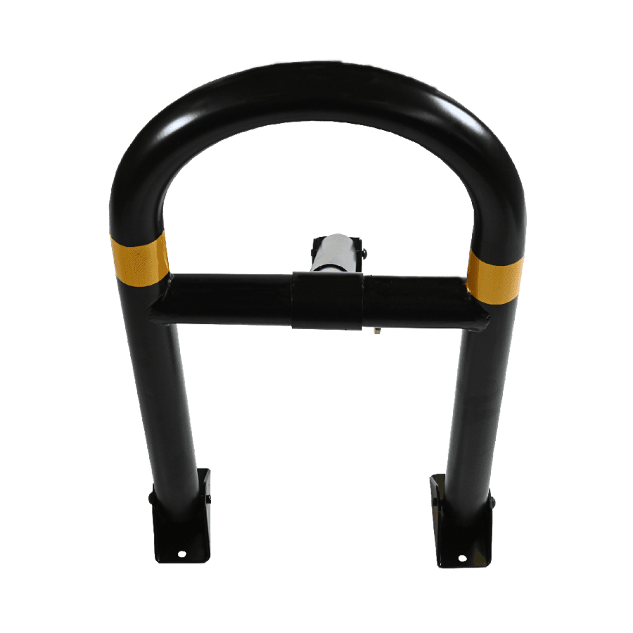 Barrière de parking individuel SPM4 GAMME PRO - bandes réfléchissantes jaunes, cadenas inclus_3