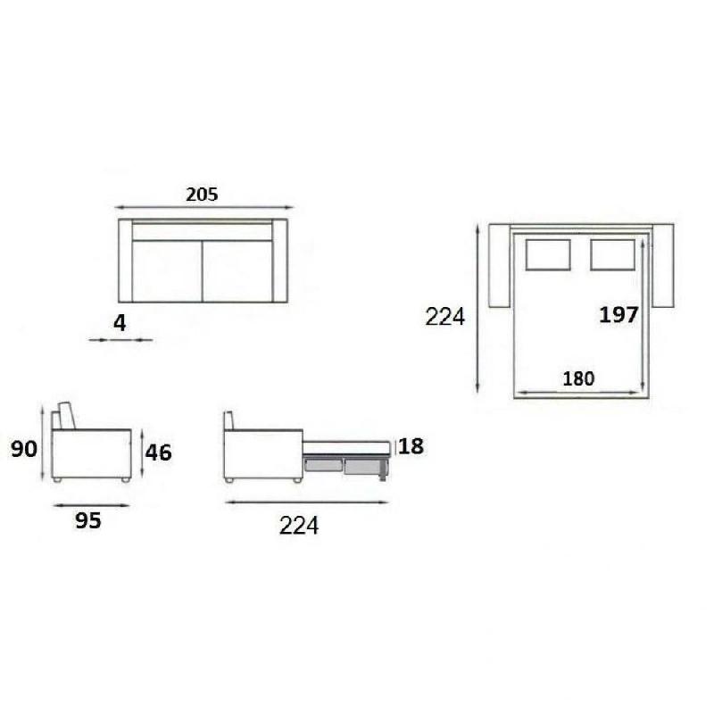 Canapé-lit DENSO XXL convertible express - 4-5 places - Couchage 180x197 cm - Matelas 18 cm - Microfibre graphite_3