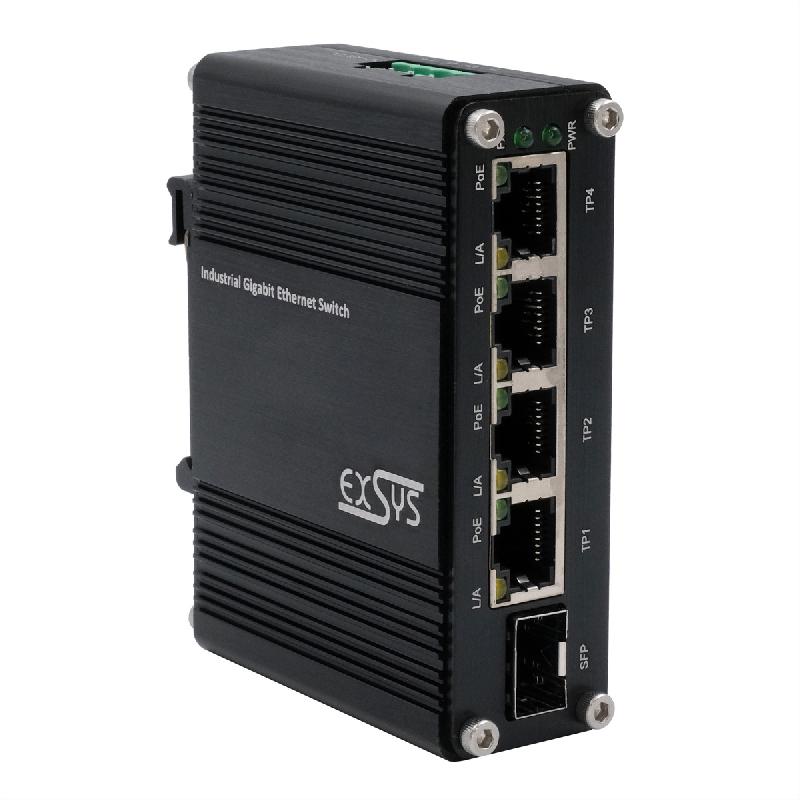 EXSYS EX-62020PoE-SFP Switch Ethernet industriel 4 ports PoE, 1 port 100/1000Fx SFP_3