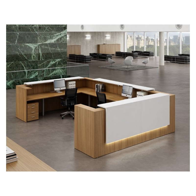 Banque d'accueil Z2 - L 126 cm - Fabricant OFFICITY - Kit LED en option_3