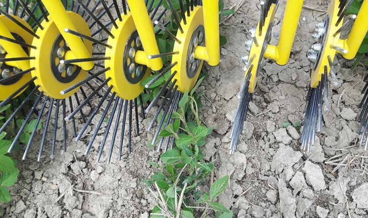 Herse rotative avec inclinaison ajustable des anneaux