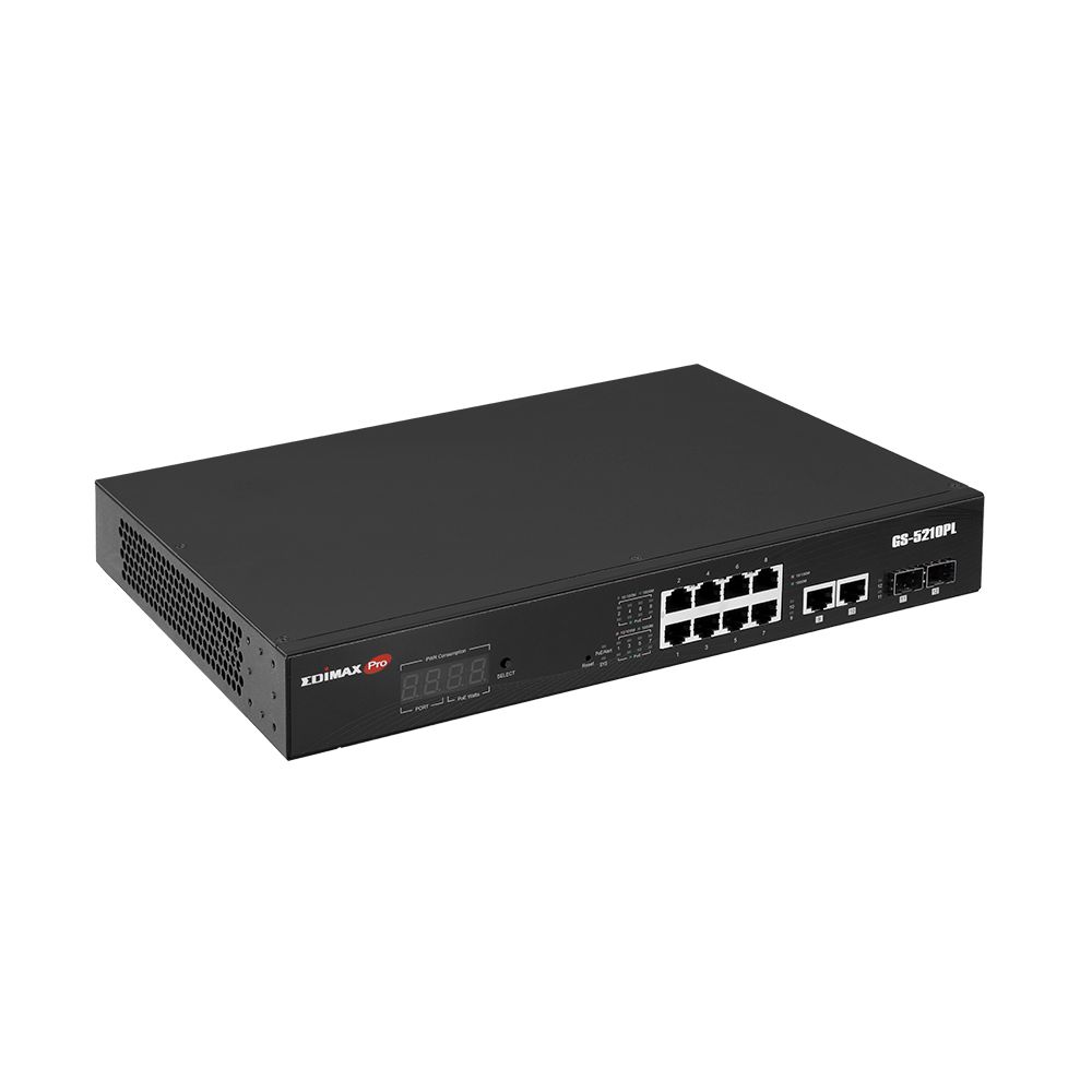 Commutateurs - switch Edimax GS-5210PL - 12 ports Gigabit RJ45, 2 ports SFP, PoE+ longue portée_3