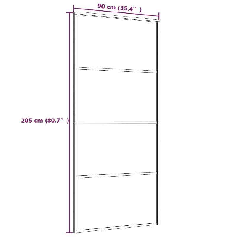 Vidaxl porte coulissante verre esg dépoli et aluminium 90x205 cm blanc 151661_3