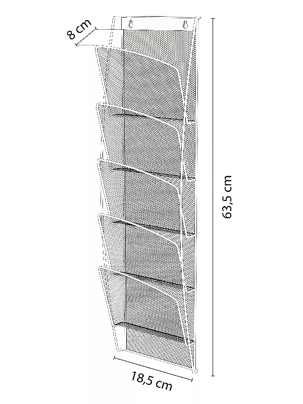 Présentoir mural mesh noir à la française A5 N_3