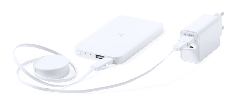 Set chargeur USB - Étui similicuir zippé avec Powerbank 4000 mAh et chargeur sans fil intégré_3