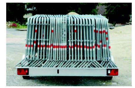Remorque porte-barrières ECIM - Adaptée pour barrières de ville 2m et 2,5m, PTAC 750 kg, châssis galvanisé_3