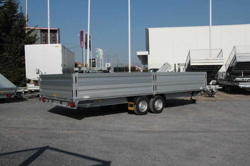 Remorque plateau HUMBAUR HN 306225 GR - 2 essieux, roues surbaissées, ridelles alu_3