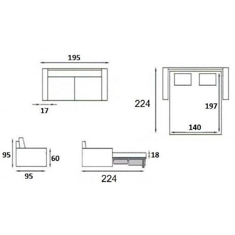 Canapé convertible 3 places Excellence 140 cm - Sommier à lattes RENATONISI - Microfibre graphite - Matelas mémoire 18 cm inclus_3