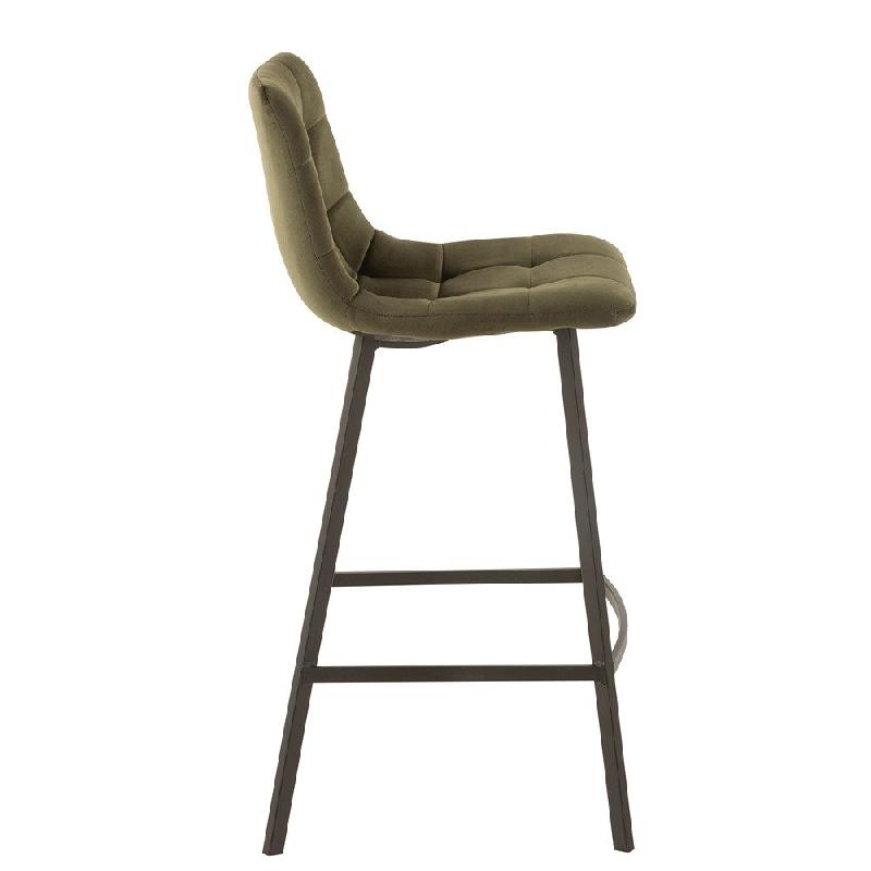 Chaise de bar Milena - velours vert foncé, design moderne et confortable_3