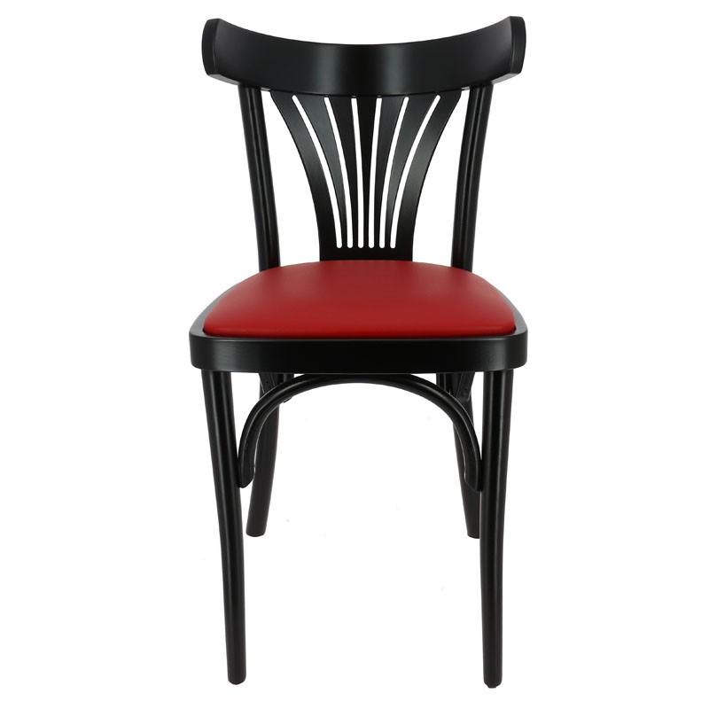 Chaise bois New Orleans assise simili rouge - ROUGE_3