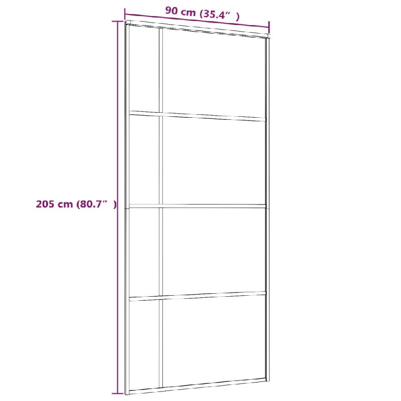 Vidaxl porte coulissante verre esg et aluminium 90x205 cm blanc 151684_3