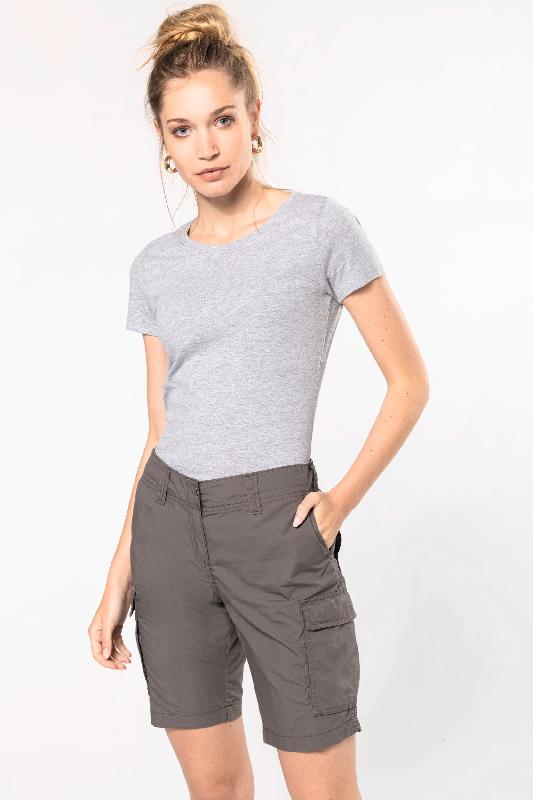 Bermuda léger multipoches femme - Réf: K756 - 100% coton, tissu popeline lavé, marque Kariban_3