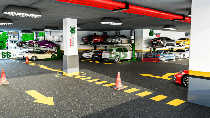 PTP23-27/2100 - Pont élévateur 2 colonnes avec cylindres hydrauliques doubles et plateformes pour véhicules_3