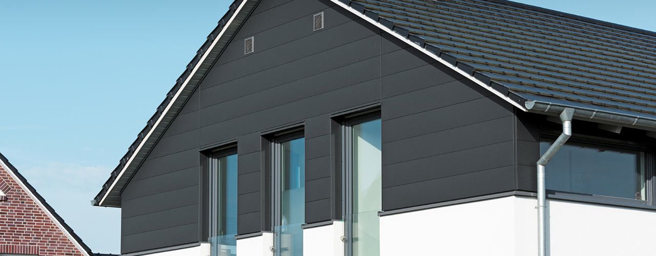 Façade durable en aluminium avec finition imitation bois