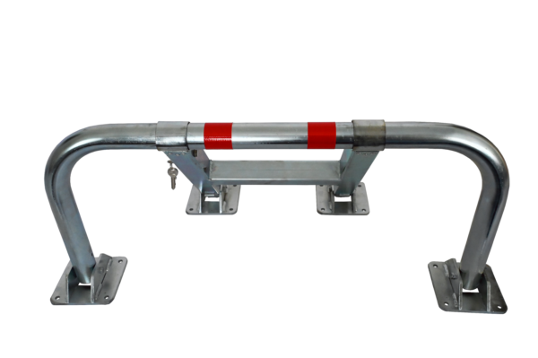 Barrière de parking anti-choc avec butées brevetées en acier