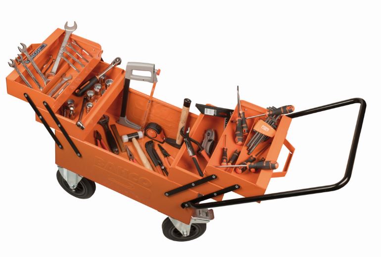 Caisse à outils métallique à compartiments sur roues - 195 mm x 637 mm x 1 203 mm - Cantilever - 1497MBW_3