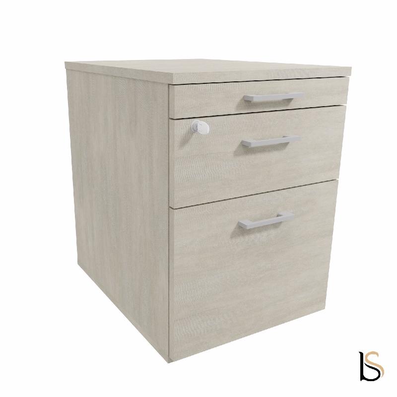 Caisson mobile 2 tiroirs  + 1 tirette plumier - QUADRIFOGLIO - Béton_3