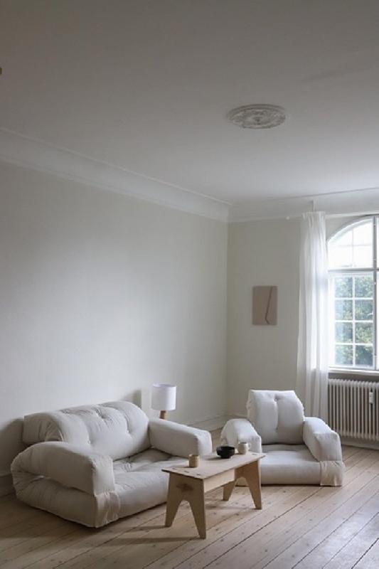 Fauteuil futon convertible HIPPO CHAIR - standard - couleur beige - matelas 90x200 cm - tissu coton et polyester_3