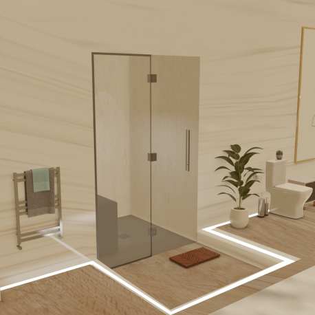 Hammam kit de construction cabine de douche avec paroi vitrée à carreler 120 x 120 - Générateur vapeur inclus_3