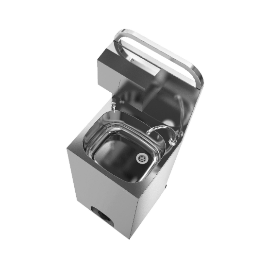 Lave-mains mobile autonome en acier inoxydable | HWBB43_3