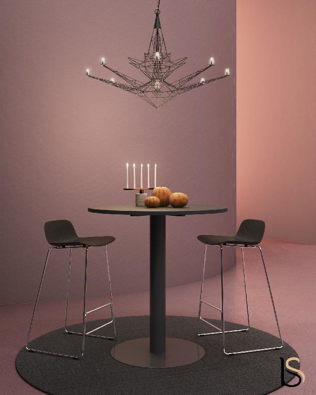 Table haute ronde - Mobel Linea - 80, Anthracite, Anthracite_3