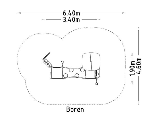 Structure multi-jeux 3 à 5 ans - UniMini Boren 8098205 - Hags - Jaune/Bleu avec fondation à enterrer_3