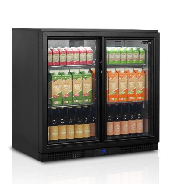 Arrière - bar 2 portes vitrées coulissantes et 4 clayettes chromées - 182 L | Tefcold - BA26S_3