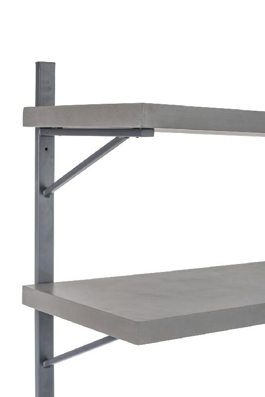 Étagère murale RIGZ - 5 planches en bois et métal gris - Design moderne - L121 x H190 x P40 cm_3