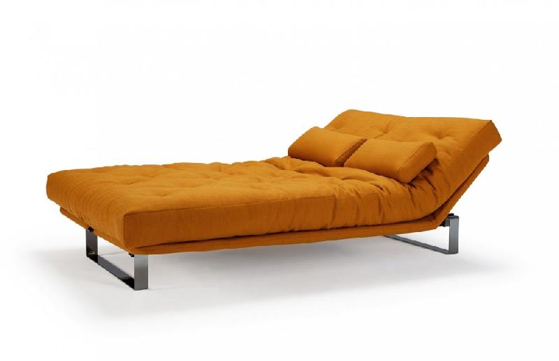 Innovation Living - Canapé convertible clic-clac Minimum - Lit 140x200 cm - Capitonné tissu Elegance Curry - Design moderne et haut de gamme_3