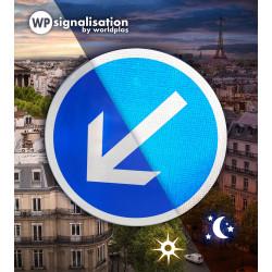 Panneau prescription temporaire BK21a2 - contournement obligatoire par la gauche_3